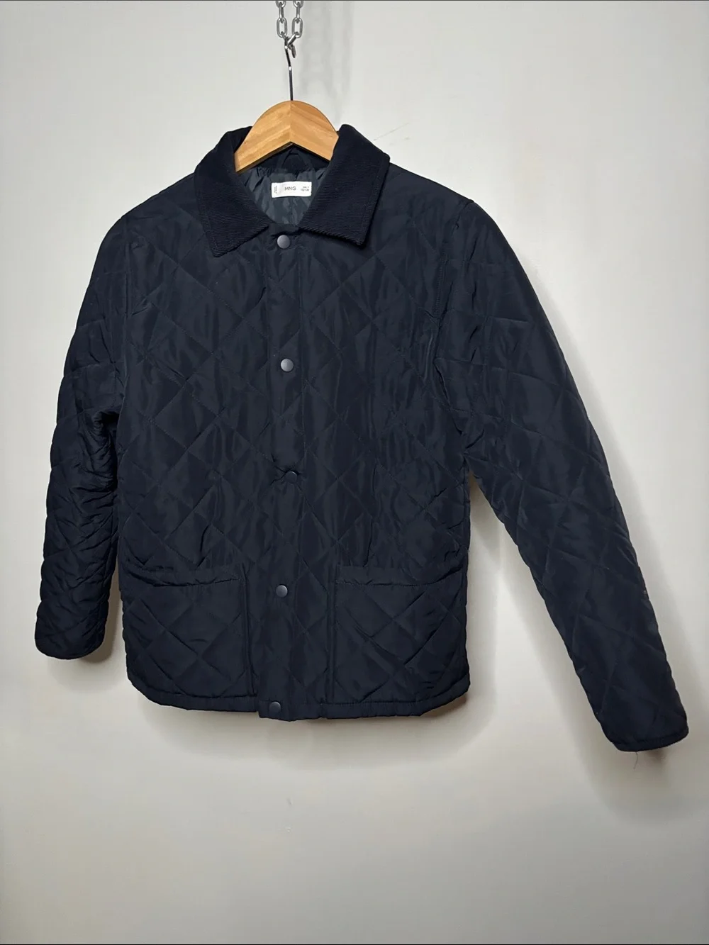 Mango Quilted Navy Puffer Jacket Women’s XS Kids Size 12